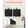 VEVOR Oven Mitts, Mini Oven Mitt Set with Non-Slip Silicone Strips, High Heat Resistant to 500℉, Lightweight Cotton Baking Mitts 13.07 x 6.1 inch with 2 No-Marks Hooks for Home, Kitchen, 2 Piece(Black)