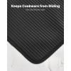 VEVOR Oven Mitts, Mini Oven Mitt Set with Non-Slip Silicone Strips, High Heat Resistant to 500℉, Lightweight Cotton Baking Mitts 13.07 x 6.1 inch with 2 No-Marks Hooks for Home, Kitchen, 2 Piece(Black)
