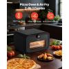 VEVOR Pizza Oven, 8 Presets Electric Pizza Ovens Air Fry Combo, 12-Inch Indoor Pizza Maker Smart Knob Control, 750°F Max Temp, IPX4 Waterproof Countertop Pizza Cooker w/Pizza Stone,Fry Basket(12 Inch Air Fry Combo Pizza Oven)
