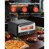 VEVOR Pizza Oven, 8 Presets Electric Pizza Ovens Air Fry Combo, 12-Inch Indoor Pizza Maker Smart Knob Control, 750°F Max Temp, IPX4 Waterproof Countertop Pizza Cooker w/Pizza Stone,Fry Basket(12 Inch Smart Pizza Oven)
