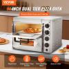 VEVOR Pizza Oven Electric, 24″ Commercial Countertop Pizza Oven, 842°F Max Temp, 4200W Indoor Pizza Maker with Thermometer, Dual Temp Control Knob, Even Heat Pizza Cooker for Restaurant and Home Use(14 Inch Dual Layer Pizza Oven)
