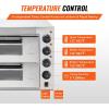 VEVOR Pizza Oven Electric, 24″ Commercial Countertop Pizza Oven, 842°F Max Temp, 4200W Indoor Pizza Maker with Thermometer, Dual Temp Control Knob, Even Heat Pizza Cooker for Restaurant and Home Use(14 Inch Dual Layer Pizza Oven)