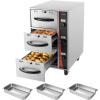 VEVOR Commercial Electric Drawer Warmer, Single-Drawer Stainless Steel Food Warmer, Freestanding Compact Warming Drawer Cabinet, 85°F–185°F Wide Temperature Range, for Restaurant, Hotel & Bakery(Three Drawer)