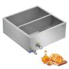 VEVOR Maple Syrup Evaporator Pan, 11.2 Gal, 24 x 18 x 6 Inch Maple Syrup, 304 Stainless Steel Maple Syrup Pan, Evaporator Pan with 1 Valve and 3 Heating Methods, for Home, Outdoor(24 x 24 x 9.5 Inch)