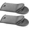 VEVOR Oven Mitts, Mini Oven Mitt Set with Non-Slip Silicone Strips, High Heat Resistant to 500℉, Lightweight Cotton Baking Mitts 13.07 x 6.1 inch with 2 No-Marks Hooks for Home, Kitchen, 2 Piece(Gray)