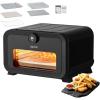 VEVOR Pizza Oven, 8 Presets Electric Pizza Ovens Air Fry Combo, 12-Inch Indoor Pizza Maker Smart Knob Control, 750°F Max Temp, IPX4 Waterproof Countertop Pizza Cooker w/Pizza Stone,Fry Basket(12 Inch Air Fry Combo Pizza Oven)