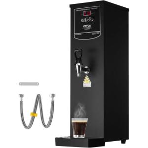 VEVOR Commercial Water Boiler, 20L Electric Hot Water Dispenser with 316 Stainless Steel Heating Tube, 1500W Step-by-step Fast Heating 50L/H Hot Water Boiler, for Coffee Tea Restaurant Office(Black)