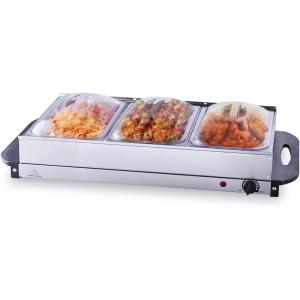 VEVOR Electric Warming Tray, Food Warming Trays for Buffet, Warming Trays with Adjustable Temperature Control, Portable Stainless Steel Food Warmer, Hot Plate Perfect for Parties, Catering, Holidays(25.6″ x 15″)