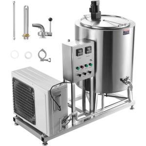 VEVOR Milk Pasteurizer 150L, Commercial Milk Pasteurization Machine, Food Grade 304 Stainless Steel, Professional Pasteurization with Time and Temperature Control, for Milk Juice Yogurt Sterilization(150L)