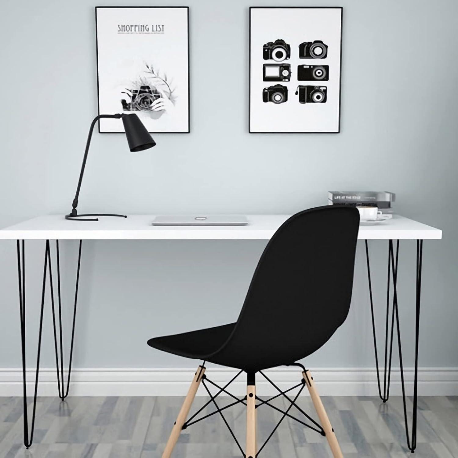 image:imageHappybuy Hairpin Table Legs 26 Set of 4 Desk Legs 3 Rods Carbon Steel Heavy Duty for Bench Desk Dining