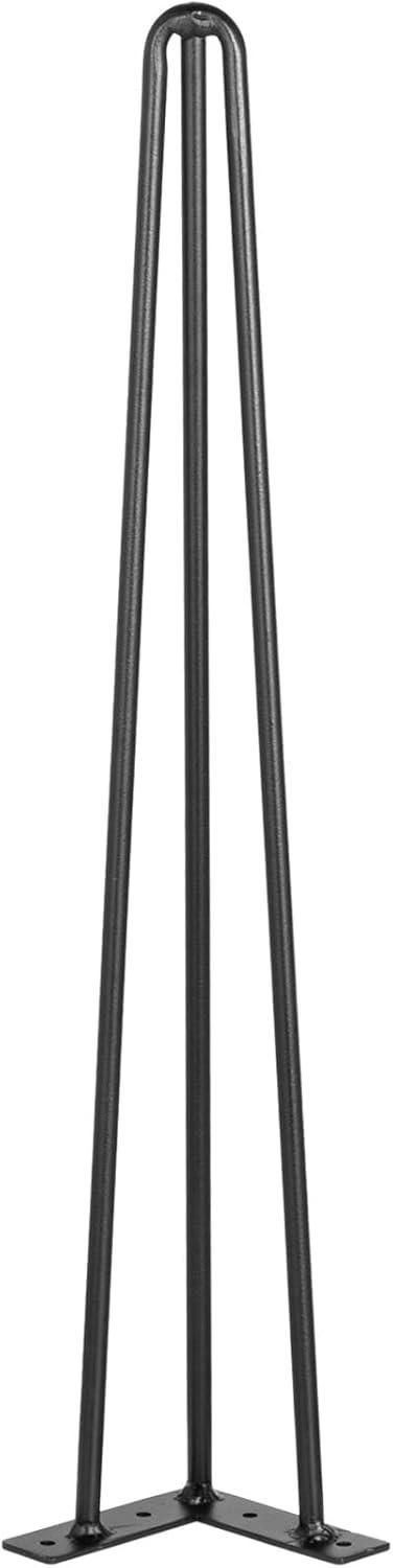 image:imageHappybuy Hairpin Table Legs 26 Set of 4 Desk Legs 3 Rods Carbon Steel Heavy Duty for Bench Desk Dining