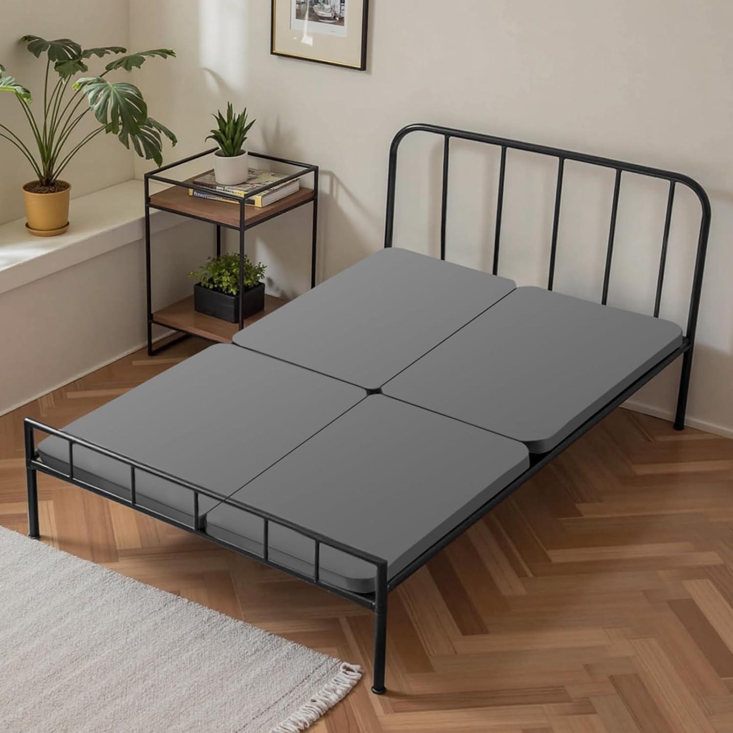 image:imageVEVOR 15 in Bunkie Board Queen Size Wooden Mattress Support for Bed Bed Board Slats with 200D Oxford Cloth Easy Assembly Support Under Mattress 4 PiecesTwin