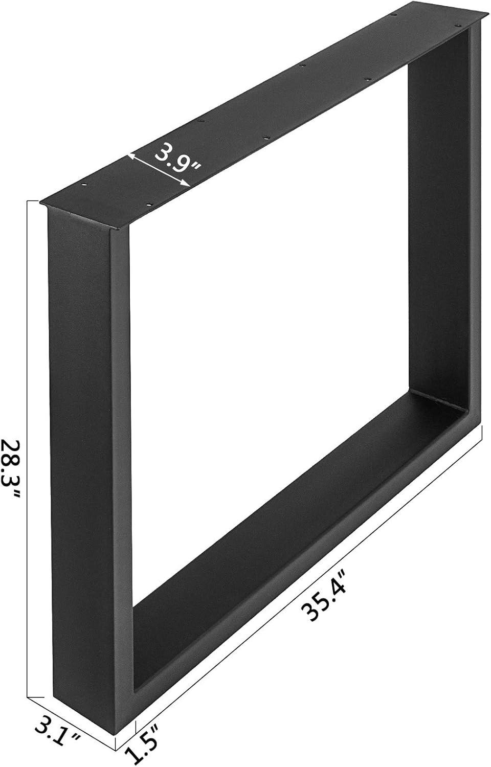 image:imageVEVOR 28 Inch Adjustable Furniture Legs Square Reinforced Steel Office Table Legs Set of 2 for DIY Max Load 1000 lbs Heavy Duty Desk Legs Quick Instalation amp Rich Accessories Legs Black28H x 35W