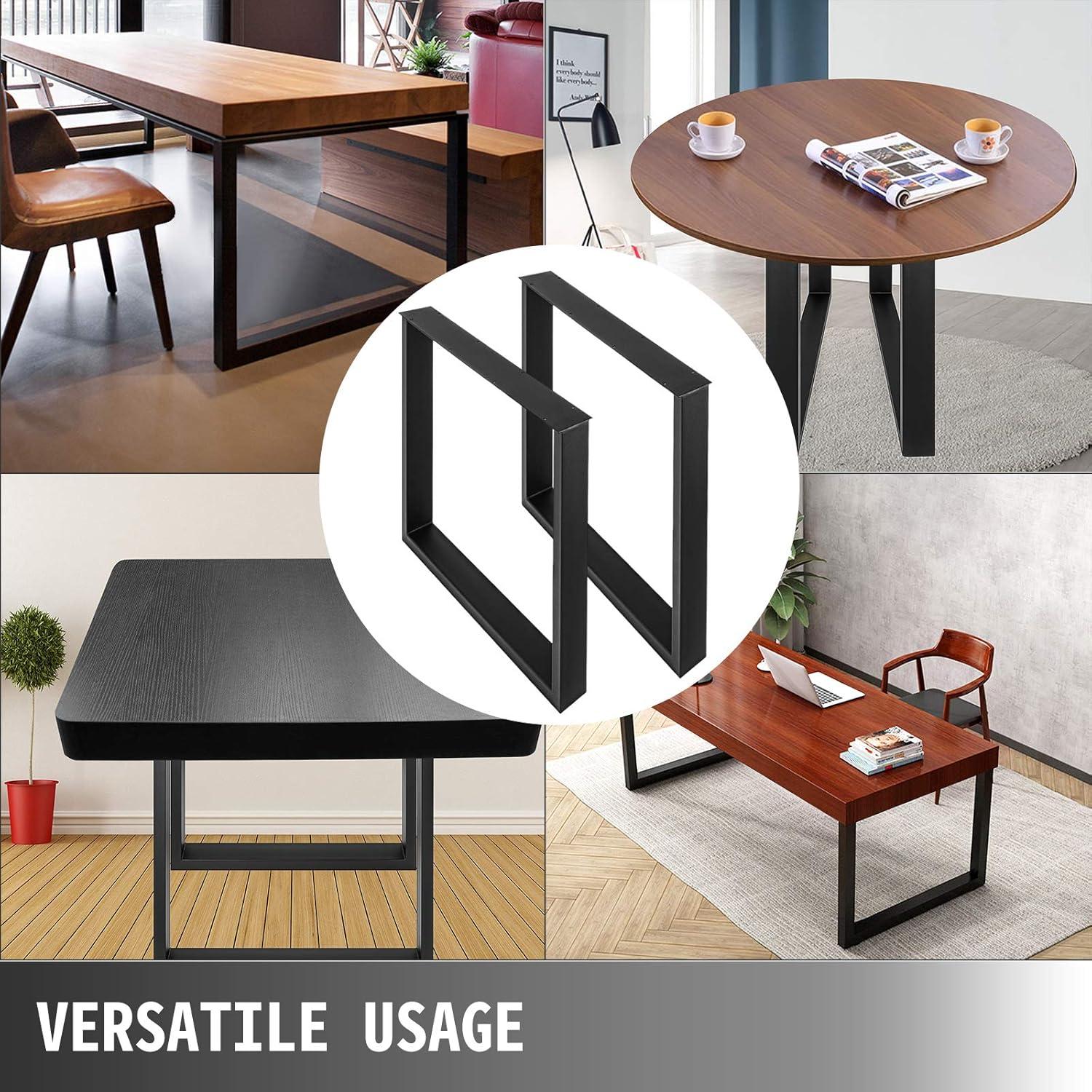 image:imageVEVOR 28 Inch Adjustable Furniture Legs Square Reinforced Steel Office Table Legs Set of 2 for DIY Max Load 1000 lbs Heavy Duty Desk Legs Quick Instalation amp Rich Accessories Legs Black28H x 35W