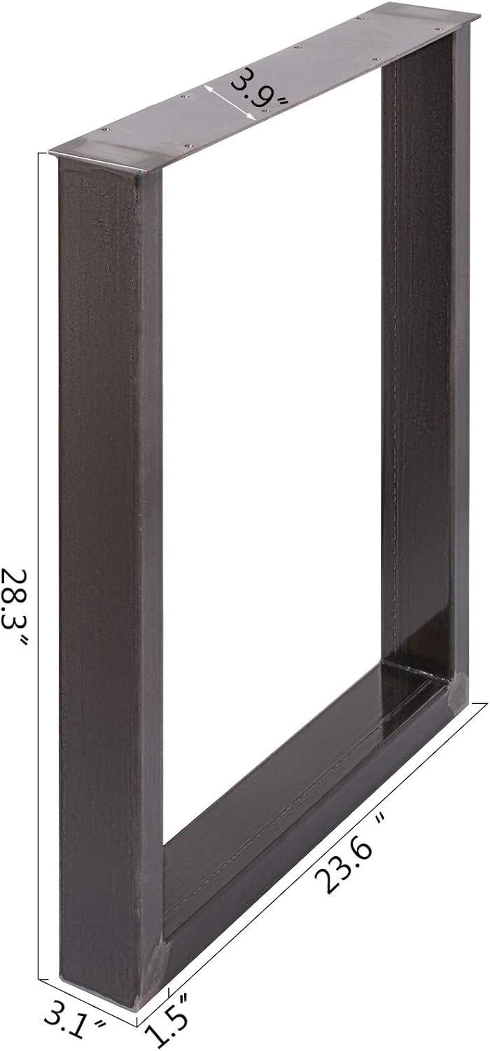 image:imageVEVOR 28 Inch Adjustable Furniture Legs Square Reinforced Steel Office Table Legs Set of 2 for DIY Max Load 1000 lbs Heavy Duty Desk Legs Quick Instalation amp Rich Accessories Legs Black28h X 23w