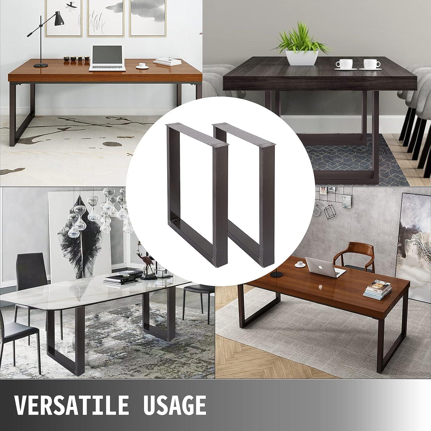 image:imageVEVOR 28 Inch Adjustable Furniture Legs Square Reinforced Steel Office Table Legs Set of 2 for DIY Max Load 1000 lbs Heavy Duty Desk Legs Quick Instalation amp Rich Accessories Legs Black28h X 23w