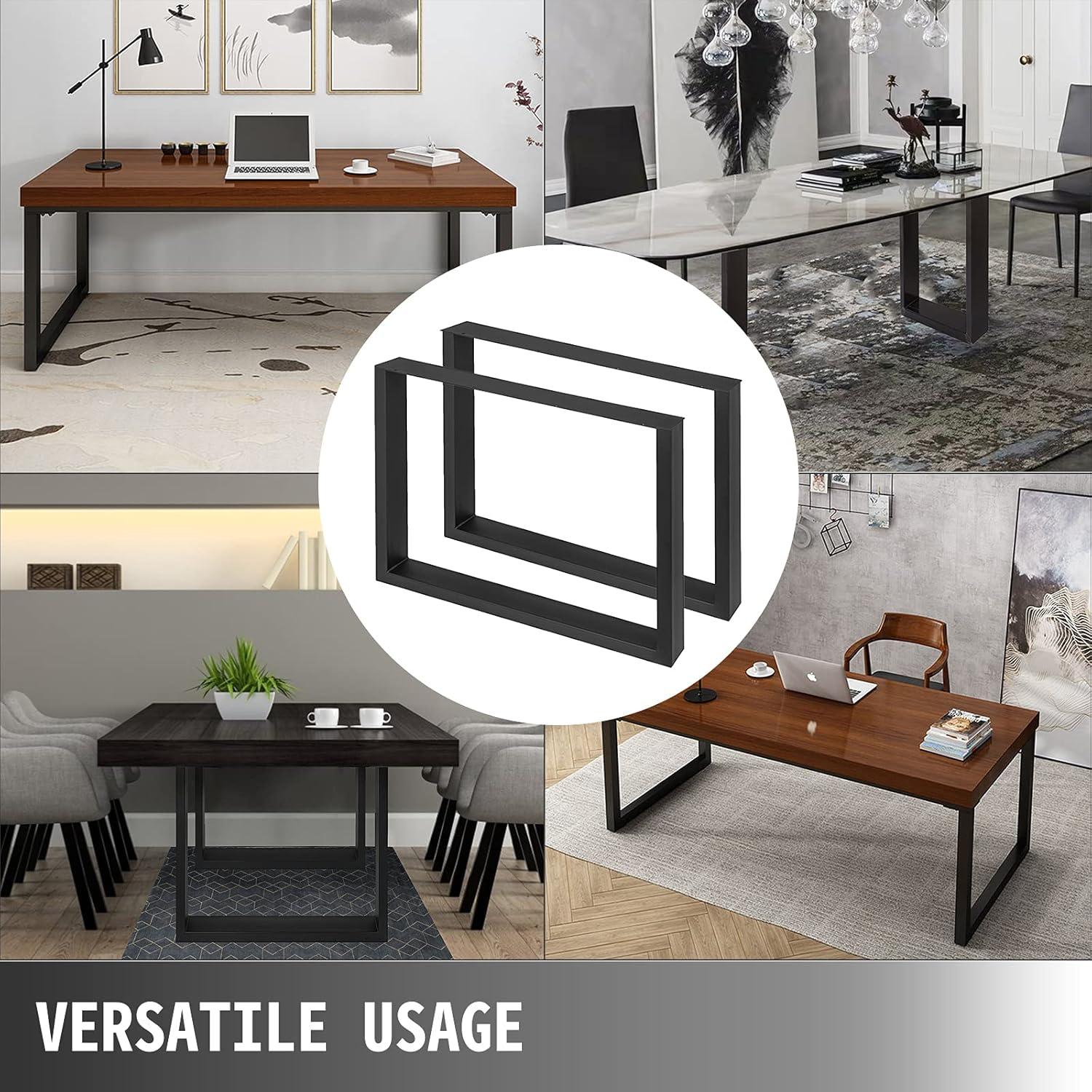 image:imageVEVOR 28 Inch Adjustable Furniture Legs Square Reinforced Steel Office Table Legs Set of 2 for DIY Max Load 1000 lbs Heavy Duty Desk Legs Quick Instalation amp Rich Accessories Legs Black28H x 236W