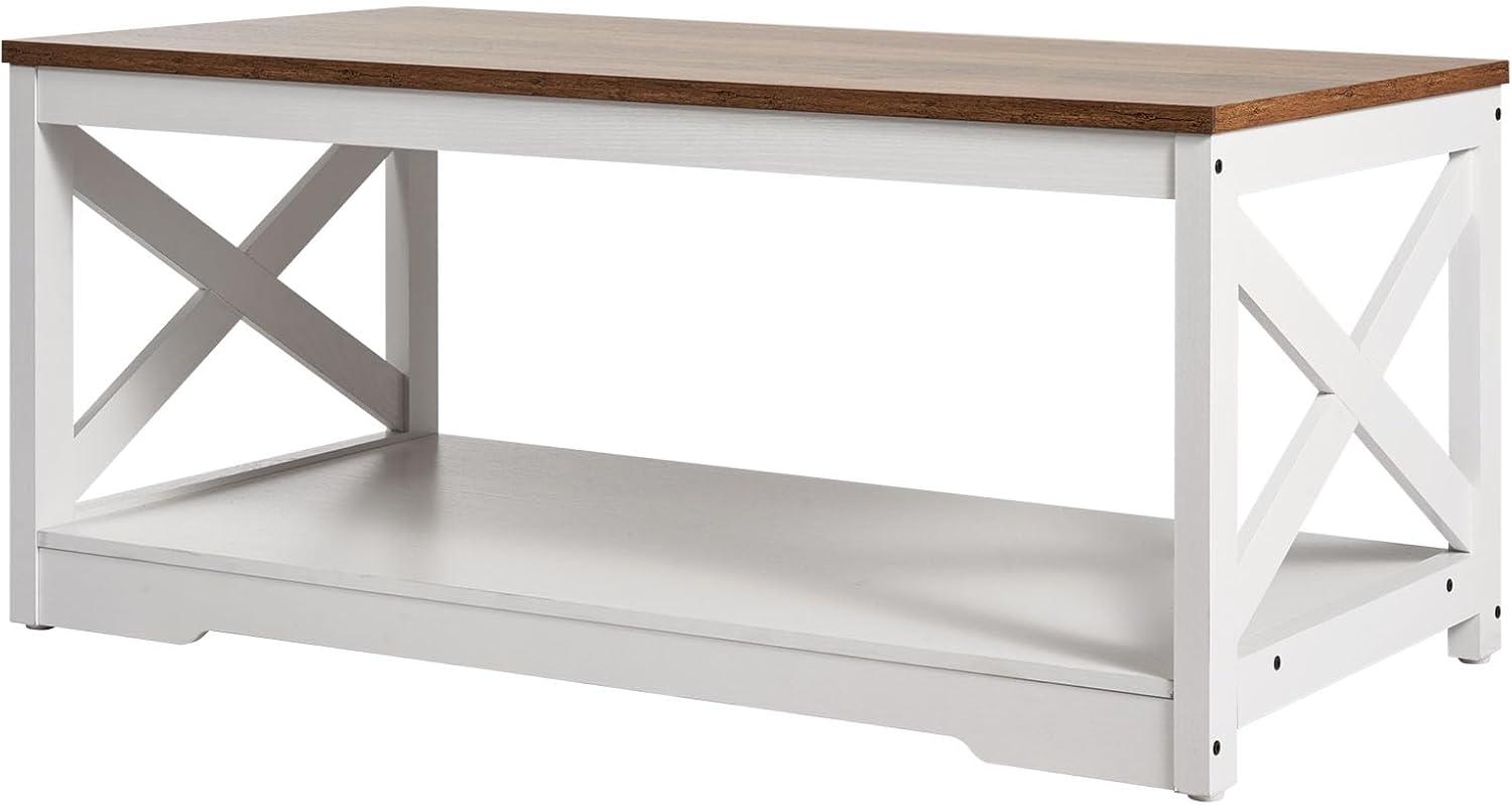 image:imageVEVOR 3 Pieces Farmhouse Coffee Table Sets 40 Inch Industrial Coffee Table with 2 End Tables Easy Assembly Coffee and Side Tables Sets with Charging Station for Office Living Room amp Apartment3 Pieces
