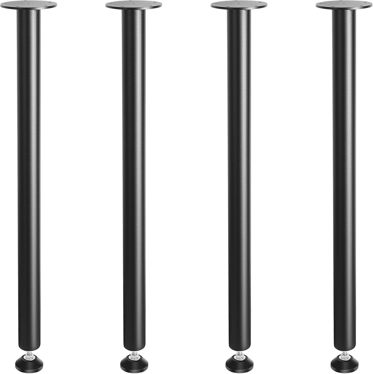 image:imageVEVOR 30 Inch Adjustable Desk Legs Reinforced Steel Office Table Furniture Set of 4 for DIY 1200 lbs Load Capacity Heavy Duty Quick Installation with Adjustable Foot Cup Black30 inchStraight