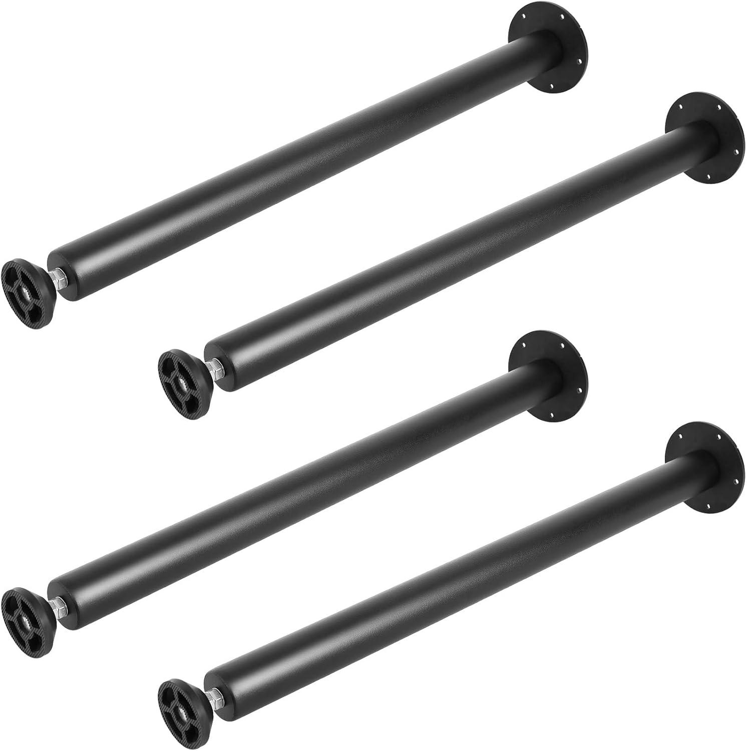image:imageVEVOR 30 Inch Adjustable Desk Legs Reinforced Steel Office Table Furniture Set of 4 for DIY 1200 lbs Load Capacity Heavy Duty Quick Installation with Adjustable Foot Cup Black28 inchStraight
