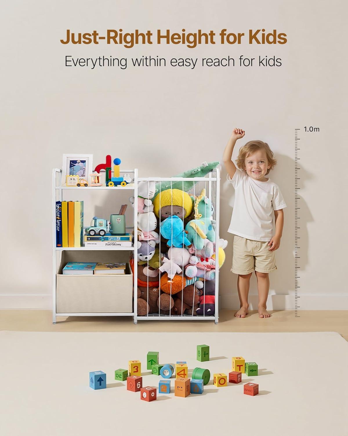 image:imageVEVOR 3Tier Kids Bookshelf Toy Storage Organizer for Toddler Book Shelf for Kids Rooms with Sling Book Rack and Storage Bag Kids Storage Book Shelves for Kids Room Playroom Kindergarten NurseryToy Organizer With Fabric Drawer