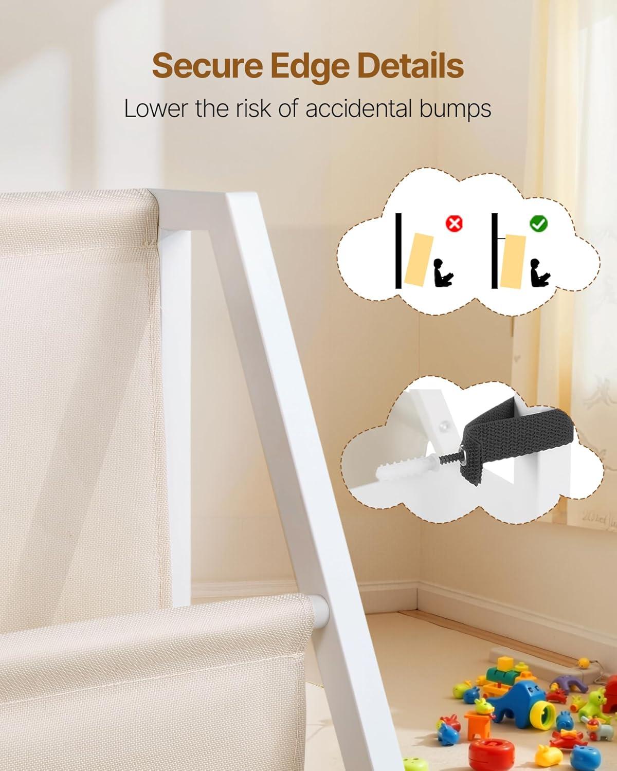 image:imageVEVOR 3Tier Kids Bookshelf Toy Storage Organizer for Toddler Book Shelf for Kids Rooms with Sling Book Rack and Storage Bag Kids Storage Book Shelves for Kids Room Playroom Kindergarten NurseryKids Bookshelf With Toy Storage