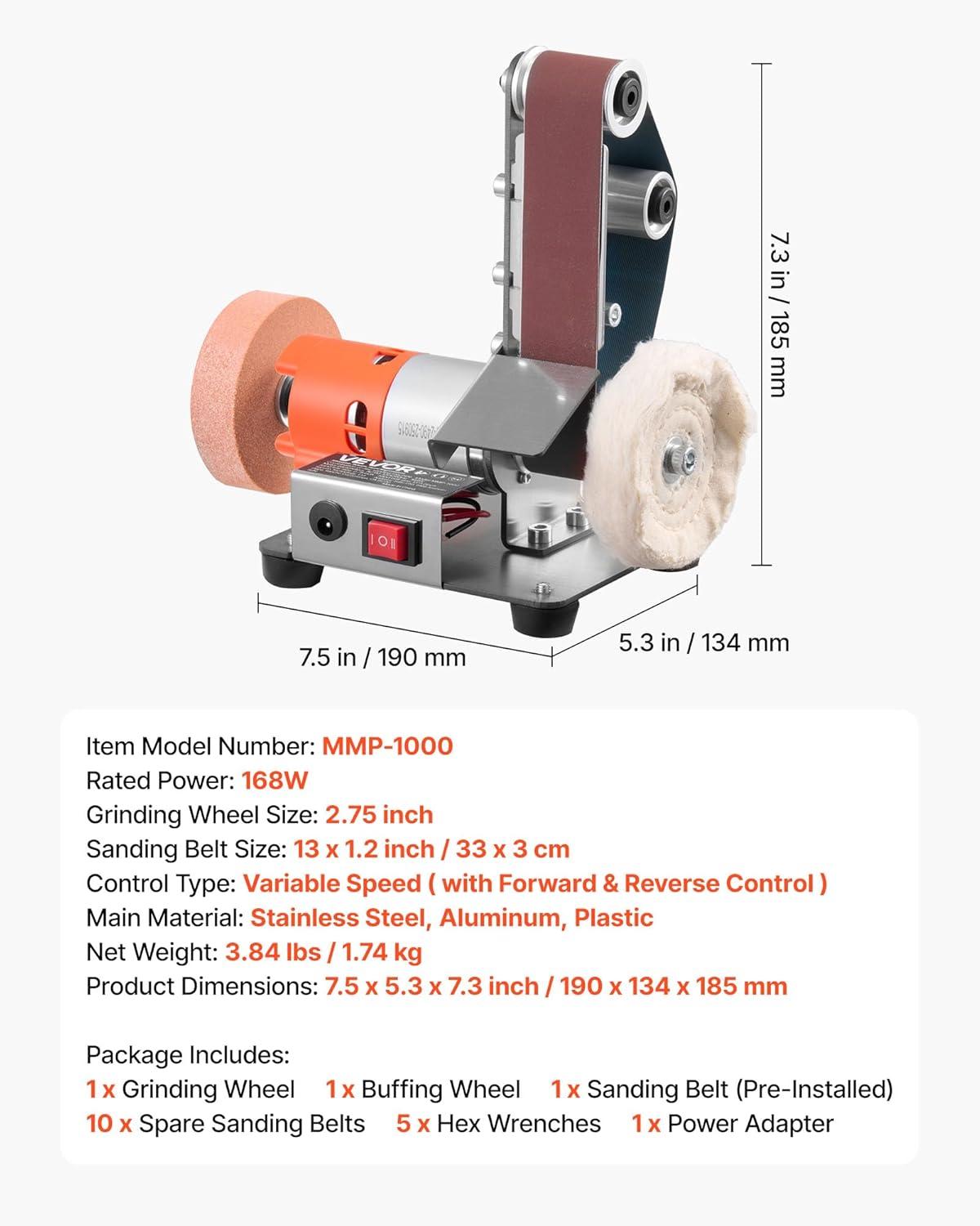 image:imageVEVOR 5 Disc Sander amp 1 x 30 Belt Sander 250W Benchtop Belt Disc Sanders Combo with 045 Adjustable Worktable amp Dust Collection Ports for Woodworking Furniture Refinishing DIY Crafting3in1 Mini Belt Sander