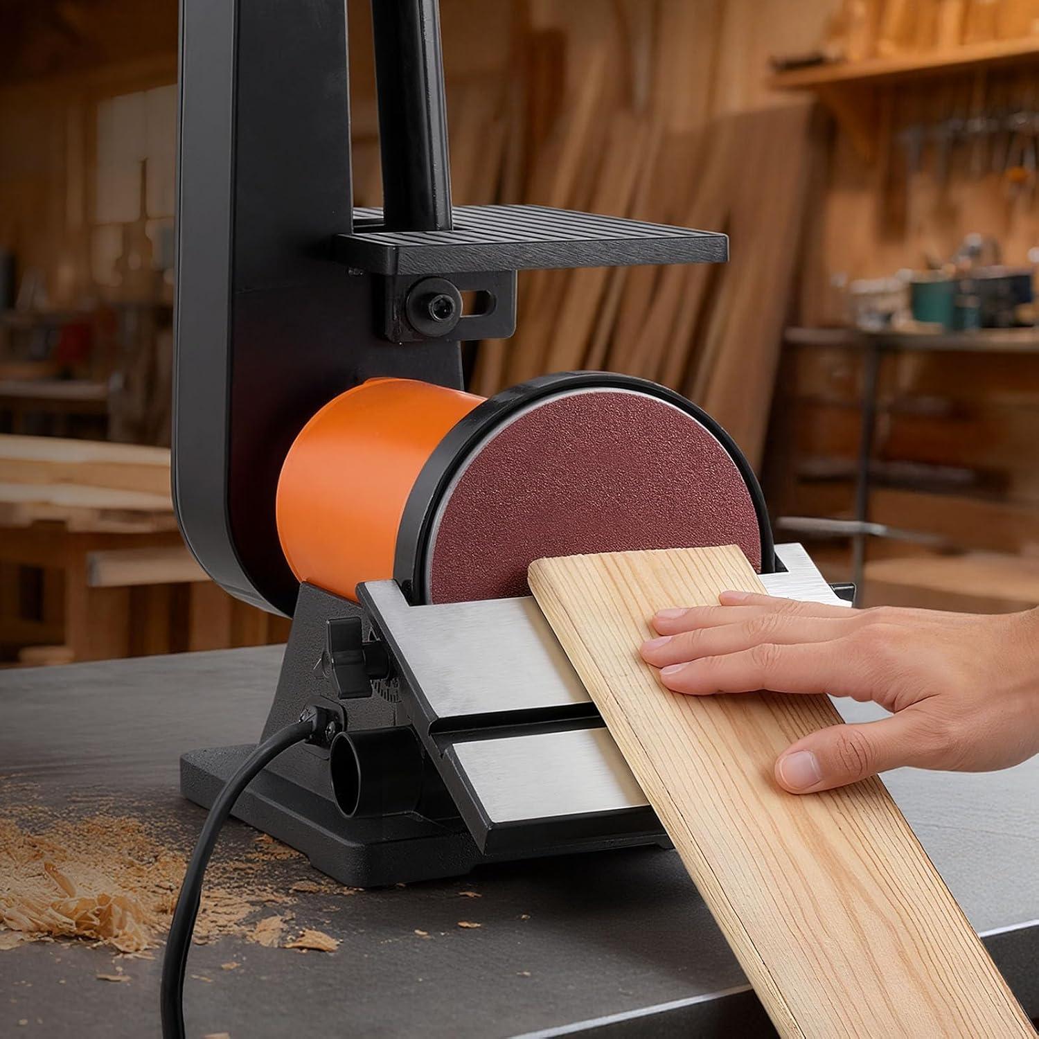 image:imageVEVOR 5 Disc Sander amp 1 x 30 Belt Sander 250W Benchtop Belt Disc Sanders Combo with 045 Adjustable Worktable amp Dust Collection Ports for Woodworking Furniture Refinishing DIY Crafting6 Disc 2 x 42 Belt Sander Combo