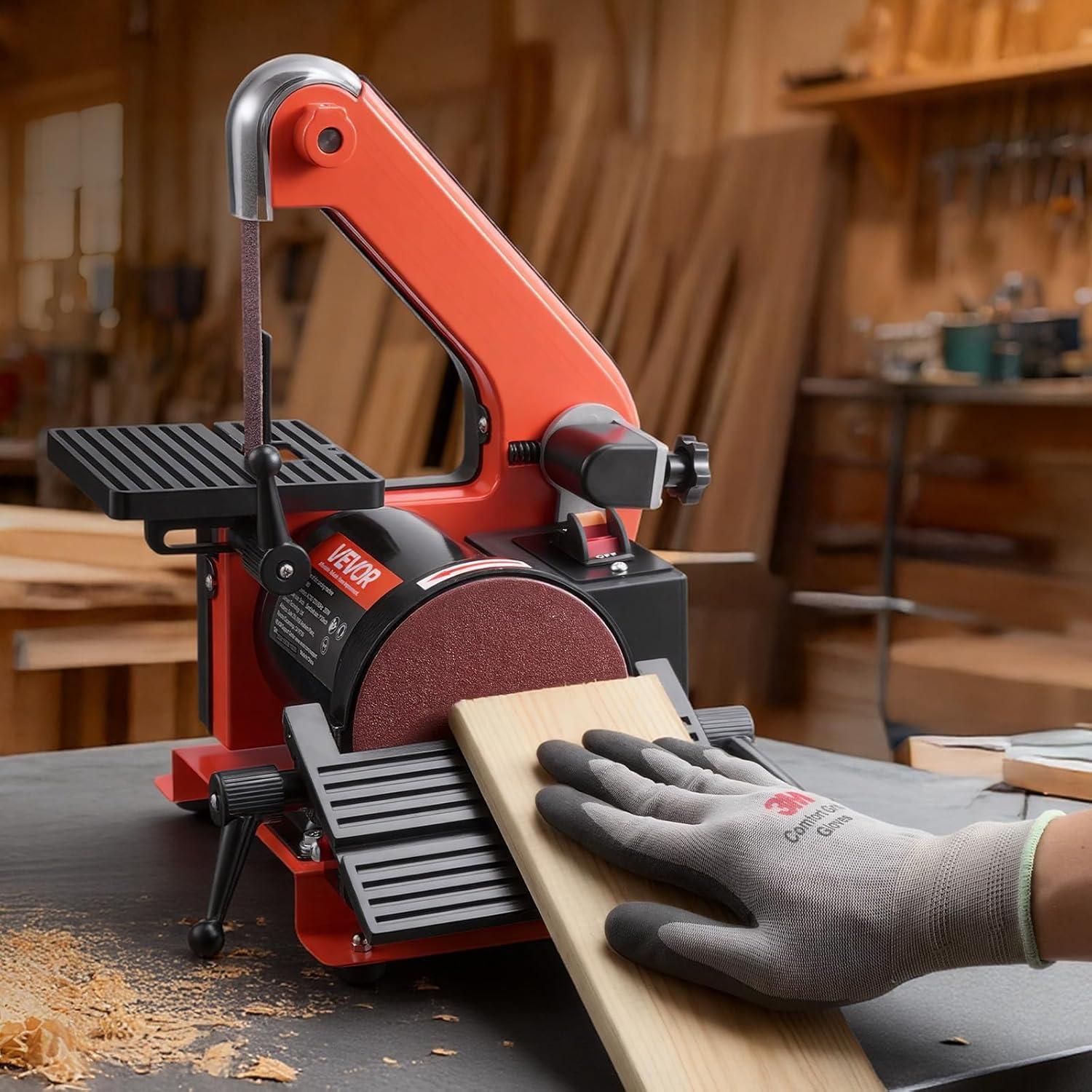 image:imageVEVOR 5 Disc Sander amp 1 x 30 Belt Sander 250W Benchtop Belt Disc Sanders Combo with 045 Adjustable Worktable amp Dust Collection Ports for Woodworking Furniture Refinishing DIY Crafting5 Disc 1 x 30 Belt Sander Combo