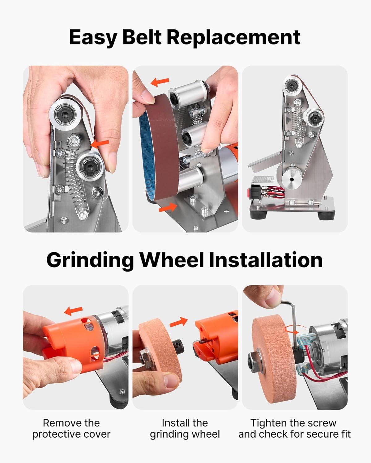 image:imageVEVOR 5 Disc Sander amp 1 x 30 Belt Sander 250W Benchtop Belt Disc Sanders Combo with 045 Adjustable Worktable amp Dust Collection Ports for Woodworking Furniture Refinishing DIY Crafting3in1 Mini Belt Sander