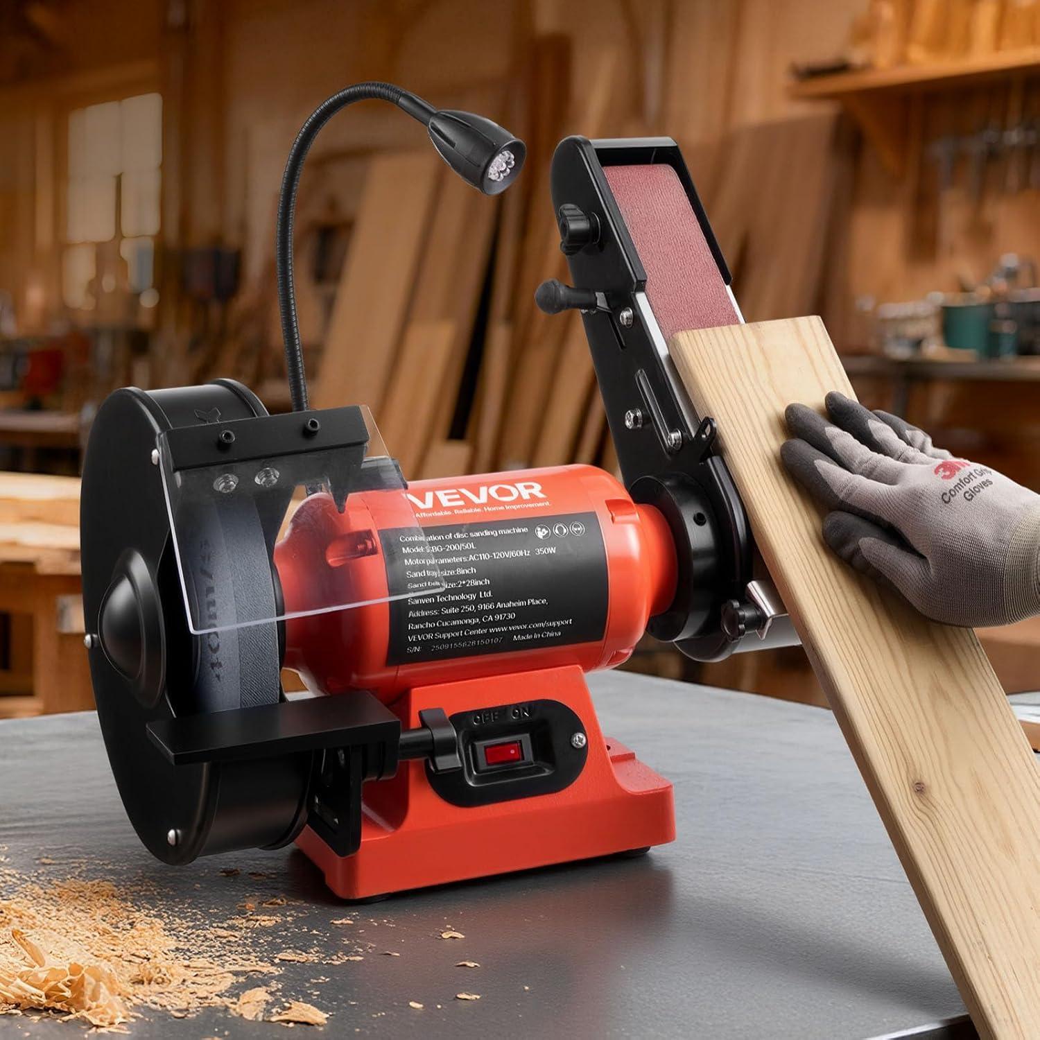 image:imageVEVOR 5 Disc Sander amp 1 x 30 Belt Sander 250W Benchtop Belt Disc Sanders Combo with 045 Adjustable Worktable amp Dust Collection Ports for Woodworking Furniture Refinishing DIY Crafting8 Disc 2 x 28 Belt Sander Combo