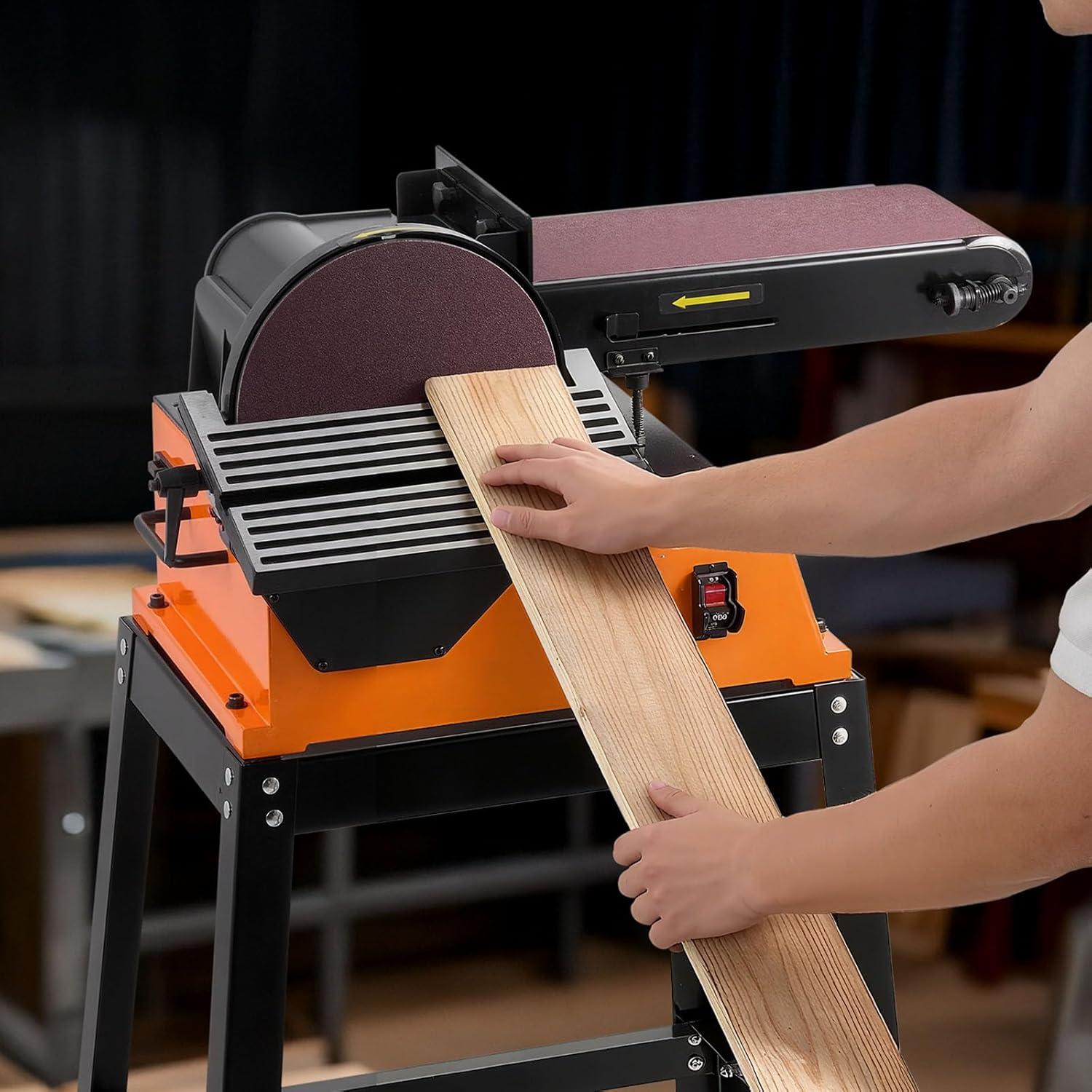 image:imageVEVOR 5 Disc Sander amp 1 x 30 Belt Sander 250W Benchtop Belt Disc Sanders Combo with 045 Adjustable Worktable amp Dust Collection Ports for Woodworking Furniture Refinishing DIY Crafting9 Disc 6 x 48 Belt Sander Combo