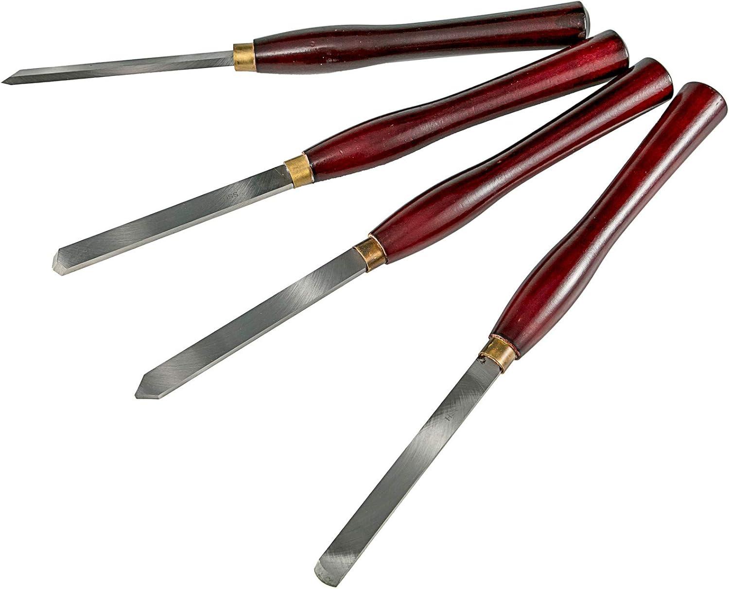 image:imageVEVOR 8Piece Wood Lathe Chisel Kit HSS Steel Blades Woodworking Turning Tools with Wooden Storage Case Ideal for Wood Root and Furniture Carving Red