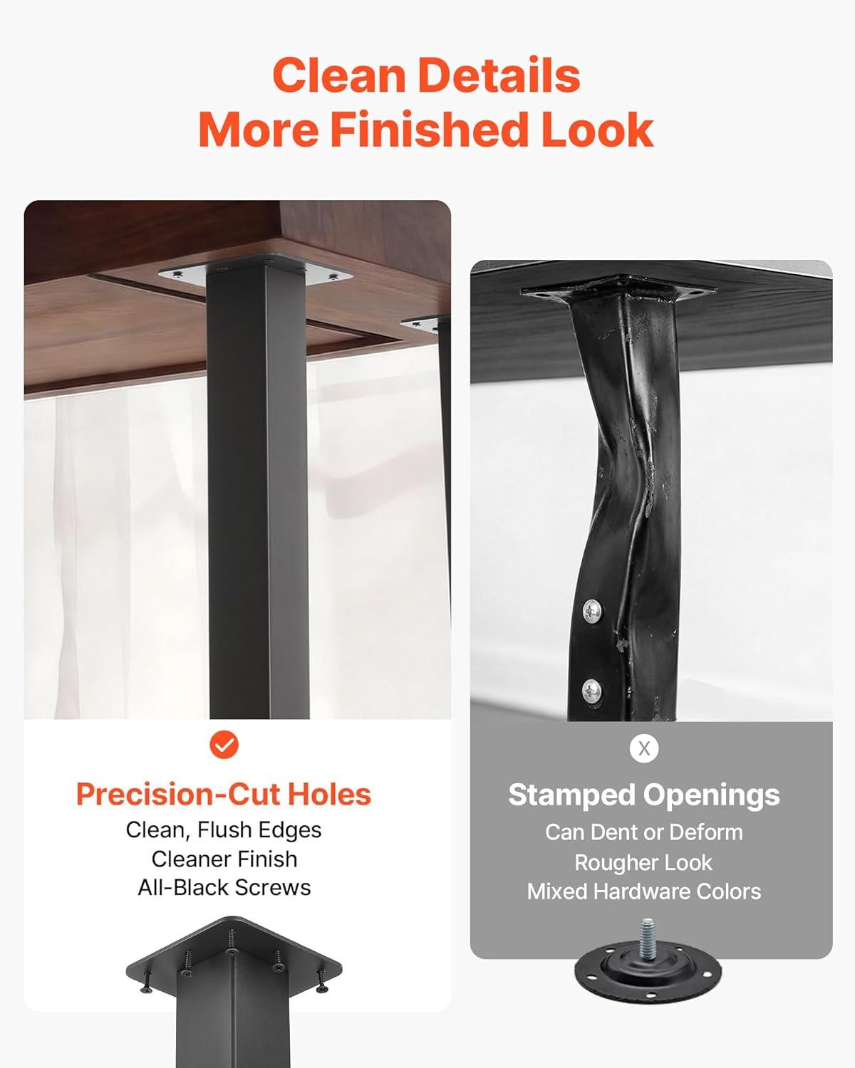 image:imageVEVOR Adjustable Table Legs 2440 in Square Steel Furniture Legs 1200 lbs Max Load Heavy Duty Quick Installation Ideal for Home Office Desk DIY Coffee Dinner Bar Tables Workbenches 4 PCS Black