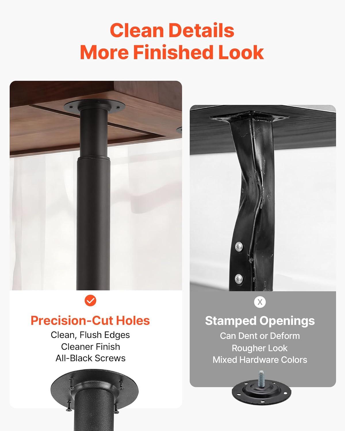 image:imageVEVOR Adjustable Table Legs 28433 in Steel Furniture Legs 1200 lbs Max Load Heavy Duty Quick Installation Ideal for Home Office Desk DIY Coffee Dinner Bar Tables Workbenches Set of 4 Black