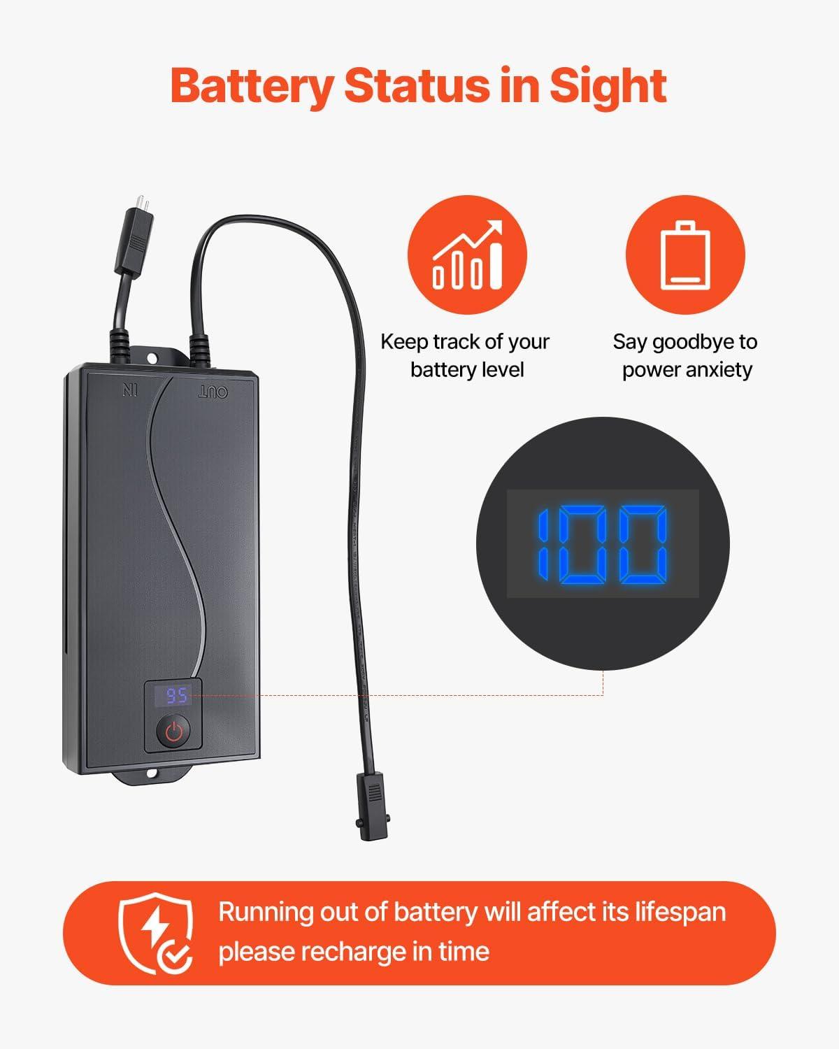image:imageVEVOR Battery Pack for Reclining Furniture 5000 mAh Rechargeable Recliner Battery with Universal 2Pin Connection and LED Display Screen for Electric ReclinerSofaCouch and Lift Chair NO Charger2500mAh Battery Charger