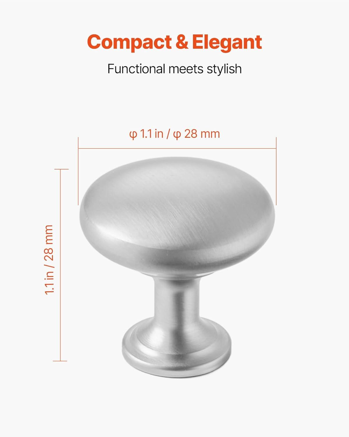 image:imageVEVOR Cabinet Knobs 10 Pack 142 Inch Zinc Alloy Drawer Pulls Door Handles Rectangular Kitchen Dresser Solid Knobs Cupboard Hardware with Screws for Bathroom Closet Cabinets Drawers Chrome Color25 Pcs