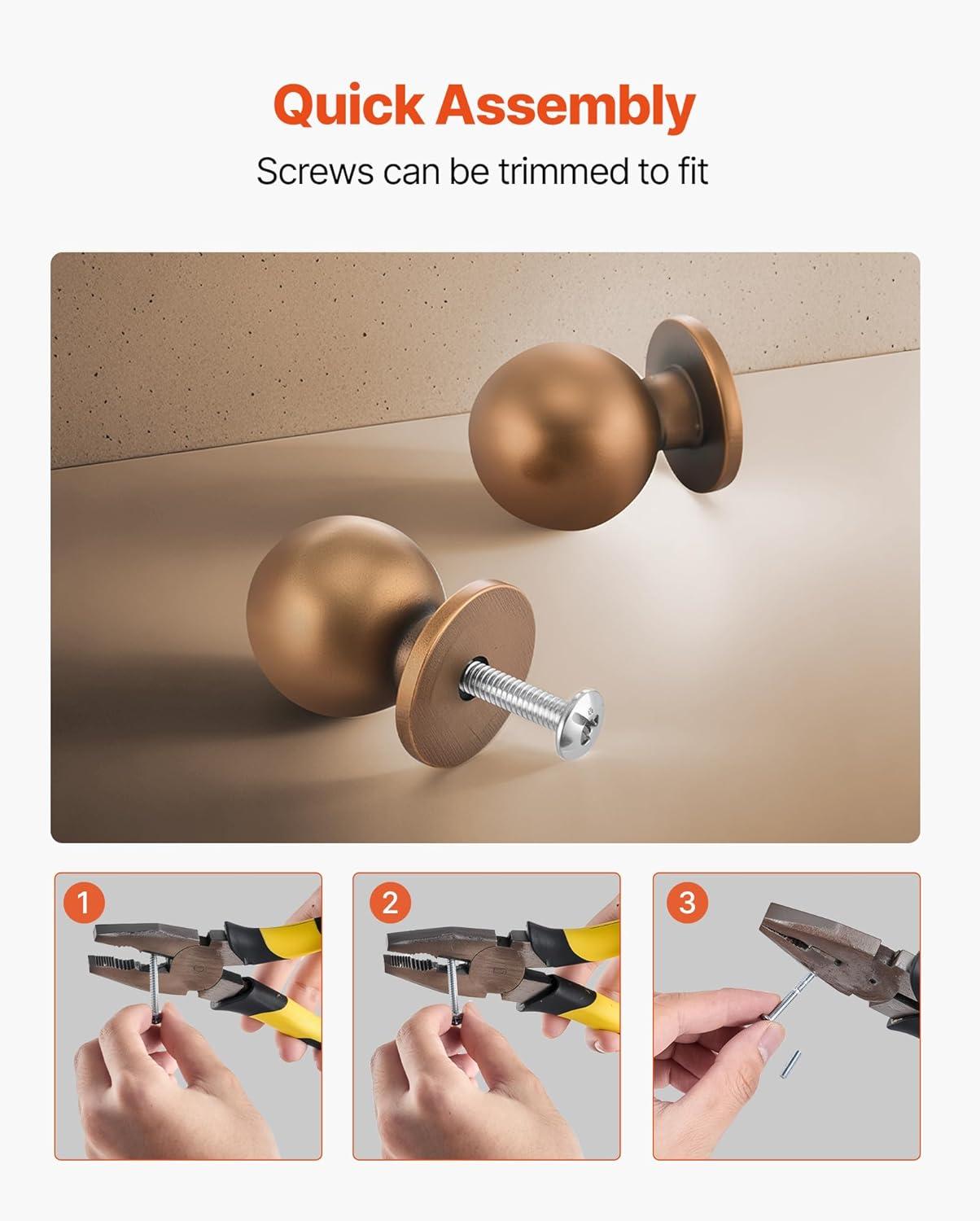 image:imageVEVOR Cabinet Knobs 10 Pack 142 Inch Zinc Alloy Drawer Pulls Door Handles Rectangular Kitchen Dresser Solid Knobs Cupboard Hardware with Screws for Bathroom Closet Cabinets Drawers Chrome Color12 PCS
