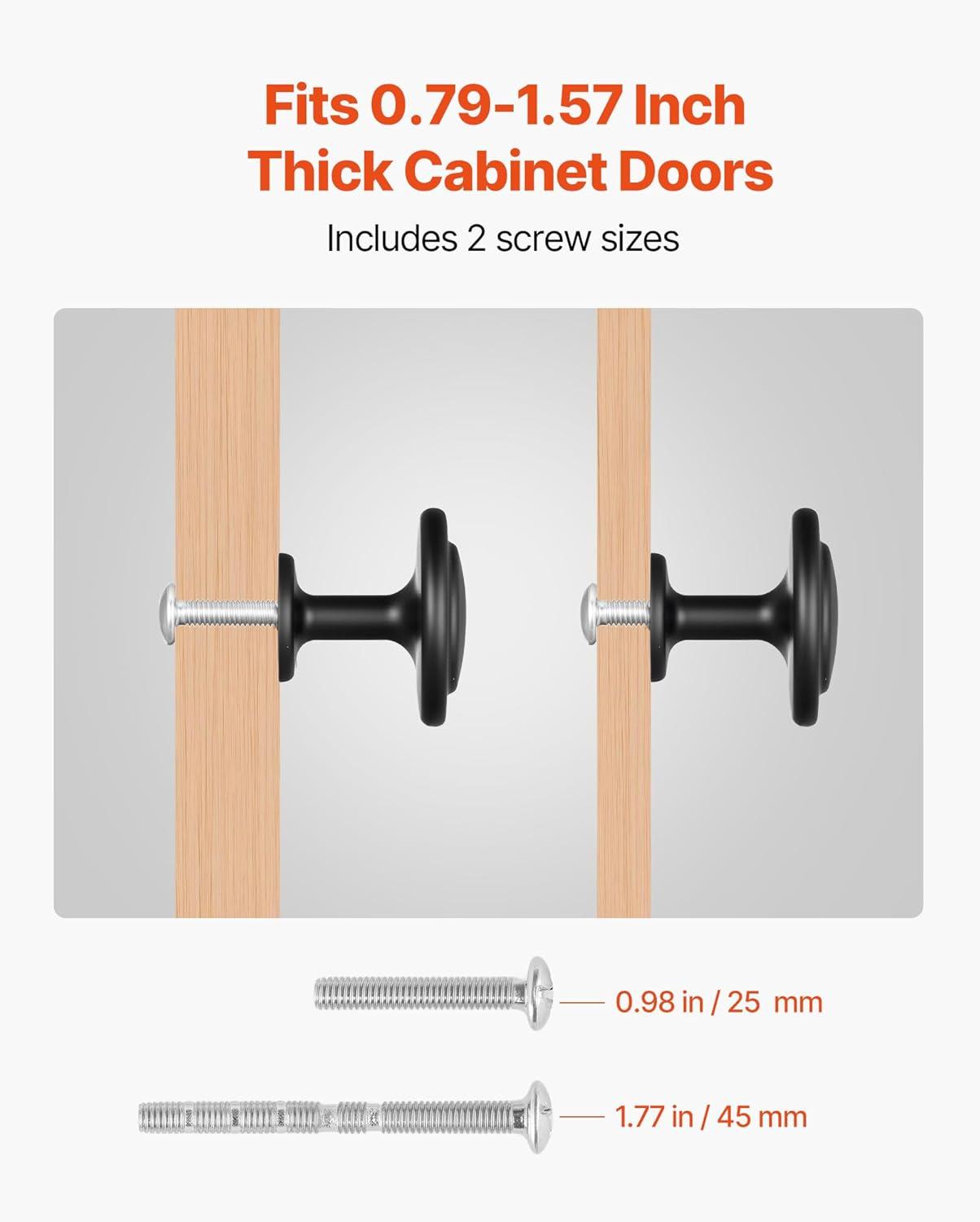 image:imageVEVOR Cabinet Knobs 10 Pack 142 Inch Zinc Alloy Drawer Pulls Door Handles Rectangular Kitchen Dresser Solid Knobs Cupboard Hardware with Screws for Bathroom Closet Cabinets Drawers Chrome Color30 PCS