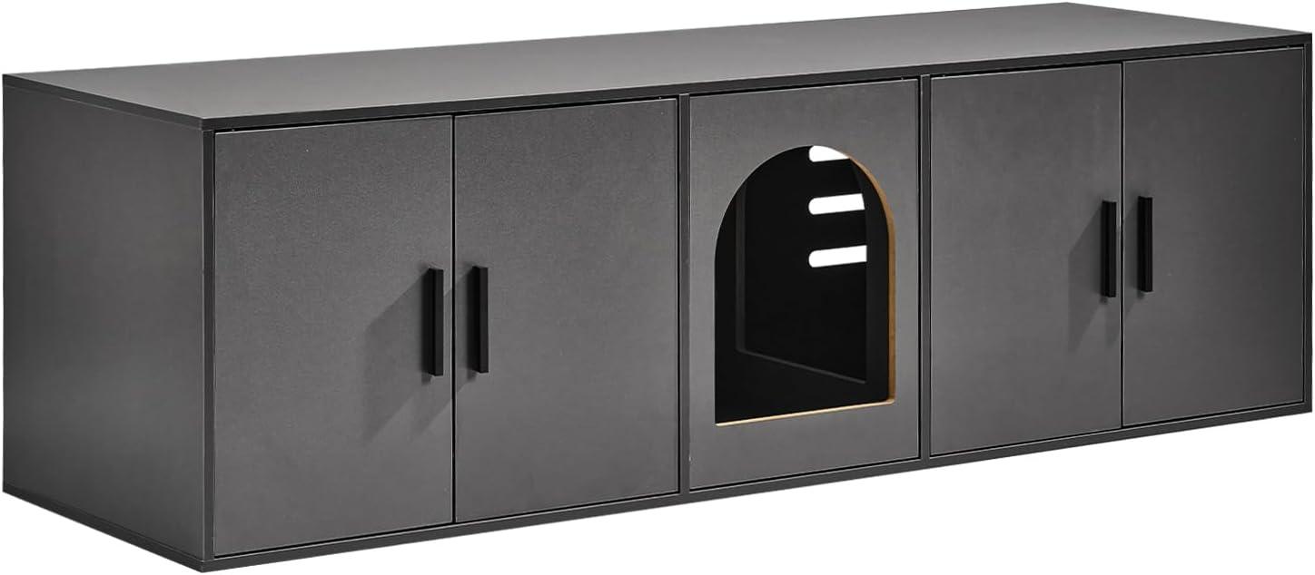 image:imageVEVOR Cat Litter Box Enclosure for 2 Cats Litter Box Furniture Hidden 472inGrey