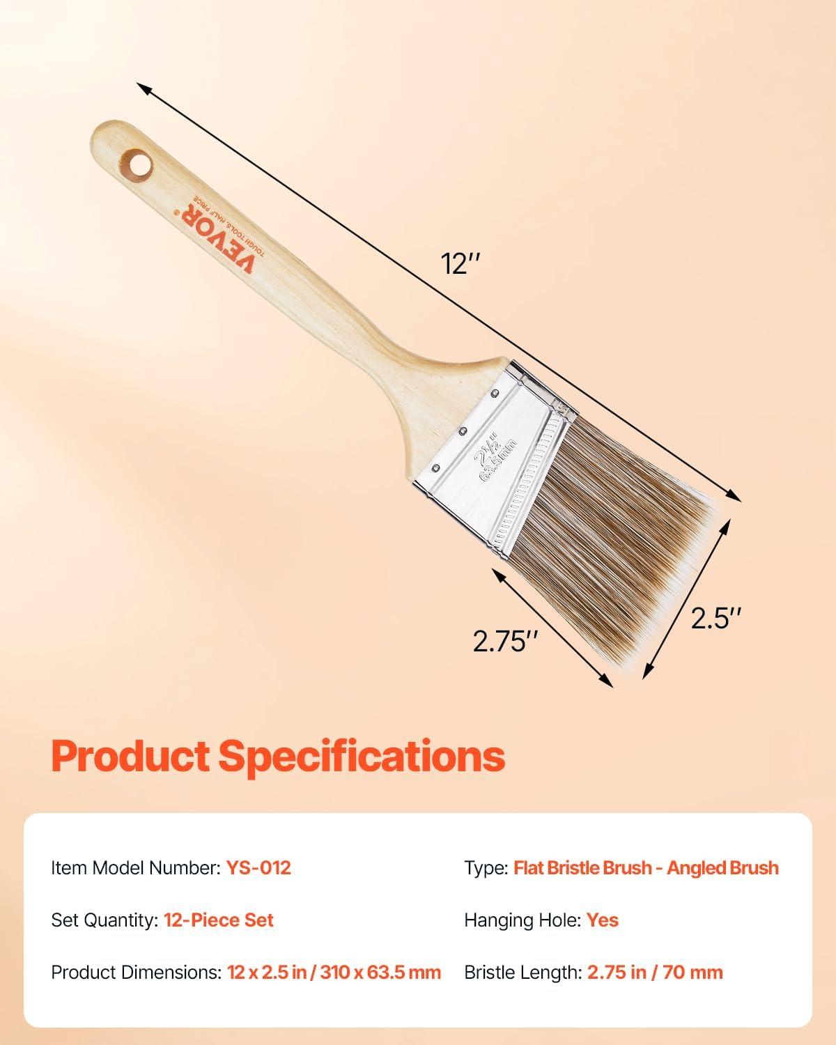 image:imageVEVOR Chalk Wax Paint Brush 4 Piece Wax Paint Brush Stain Brushes for Furniture Acrylic PaintingMilk PaintHome Decor Natural Bristle Round Oval Chalk Paint Brushes for All Painting and Waxing12 PCS