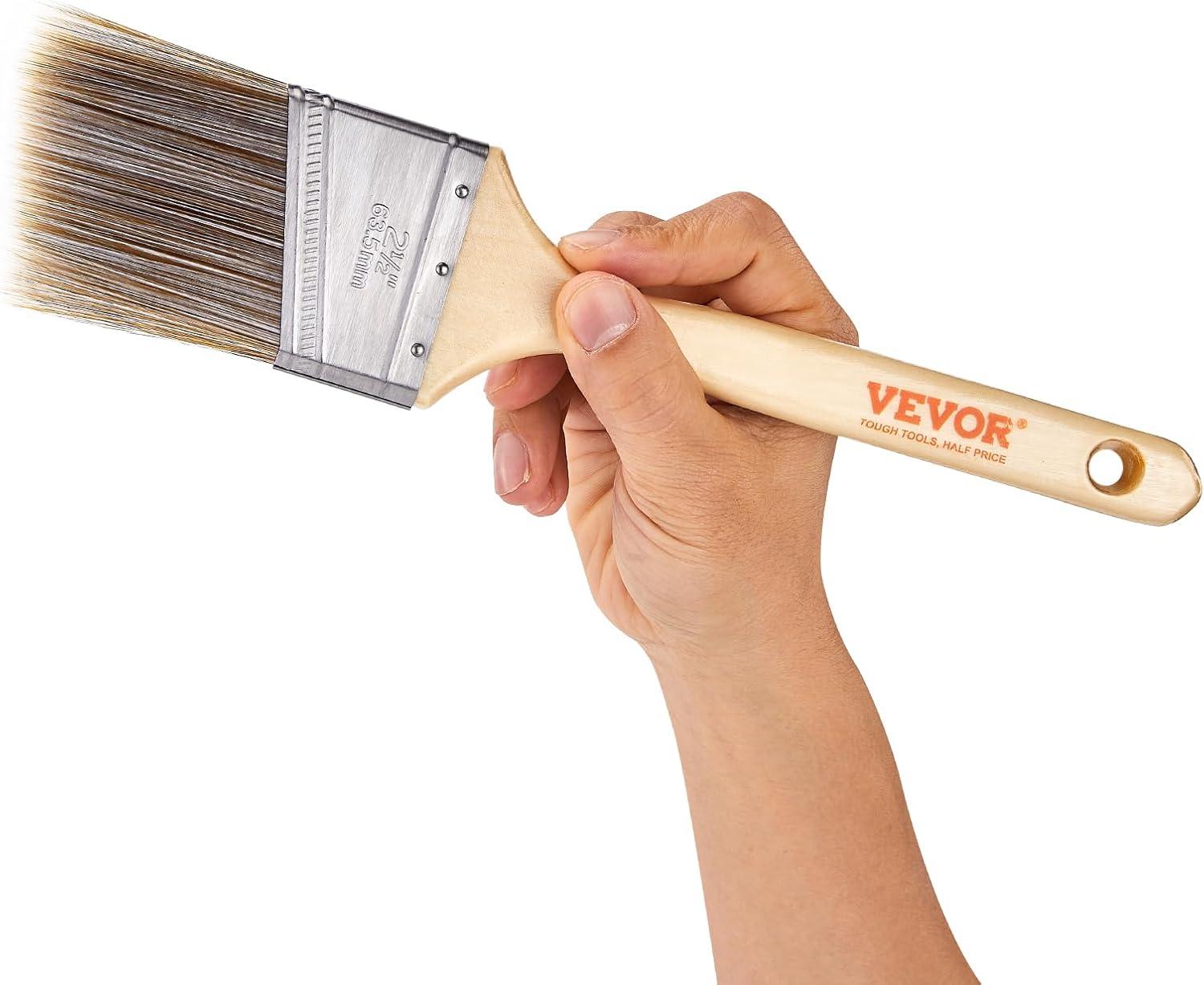 image:imageVEVOR Chalk Wax Paint Brush 4 Piece Wax Paint Brush Stain Brushes for Furniture Acrylic PaintingMilk PaintHome Decor Natural Bristle Round Oval Chalk Paint Brushes for All Painting and Waxing12 PCS