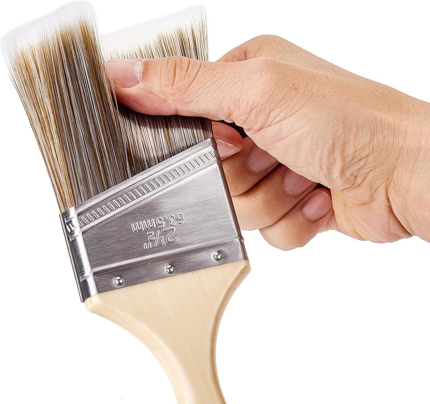 image:imageVEVOR Chalk Wax Paint Brush 4 Piece Wax Paint Brush Stain Brushes for Furniture Acrylic PaintingMilk PaintHome Decor Natural Bristle Round Oval Chalk Paint Brushes for All Painting and Waxing12 PCS