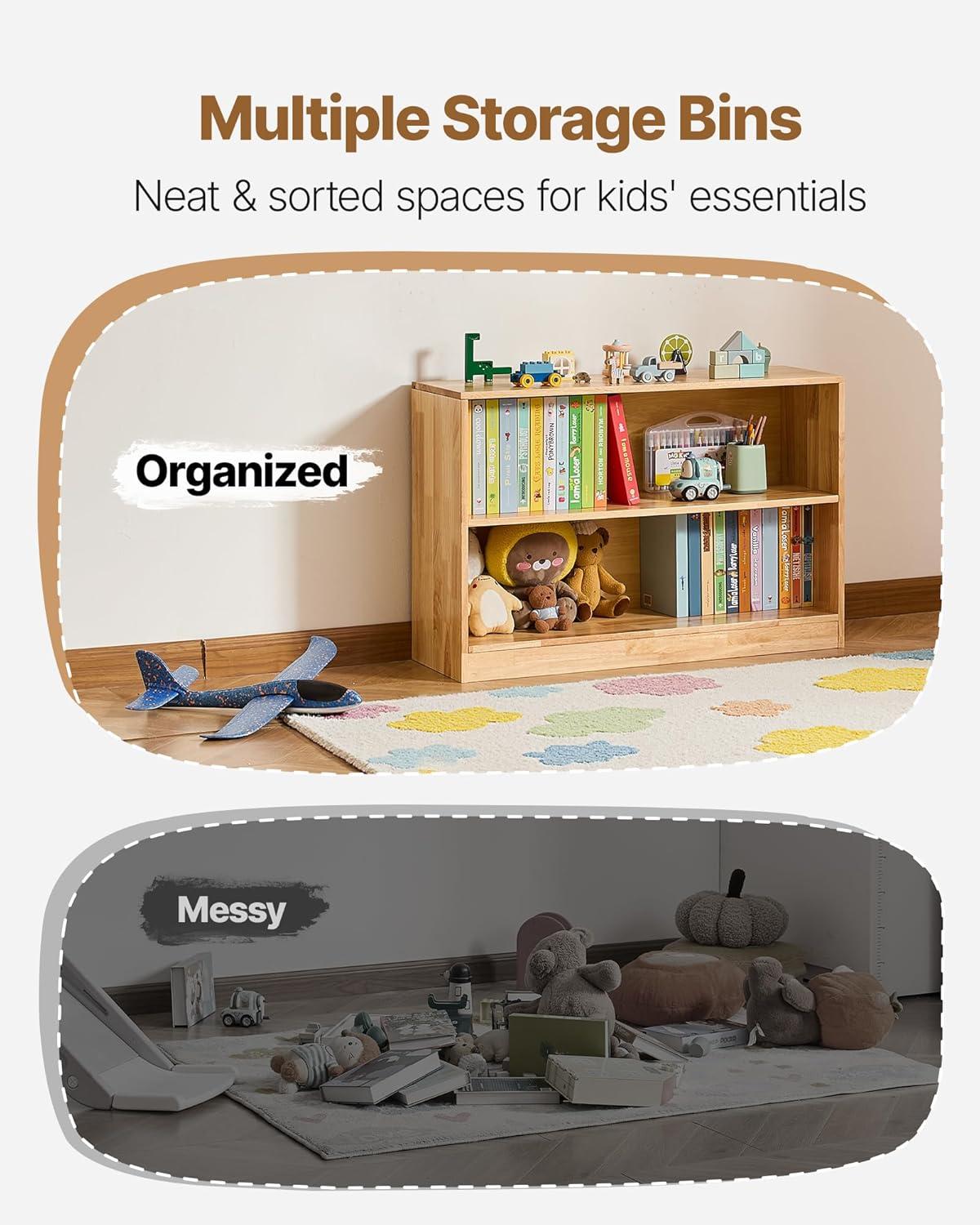 image:imageVEVOR Cubby Mobile Tray Storage Cabinet 5Compartment Cubby Storage Shelf Cubby Storage Cabinet 2Shelf Classroom Cubbies Classroom Furniture for Home Daycare and Preschool Natural2 Cubby