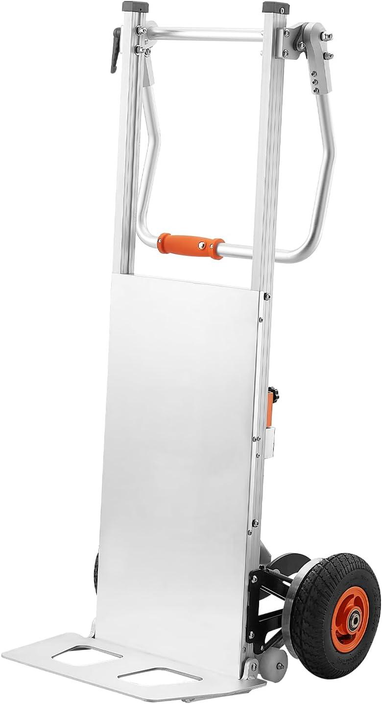 image:imageVEVOR Electric Stair Climbing Dolly 440lbs Capacity Electric Stair Climbing Hand Trucks with 1575in Rope amp Folding Handle Heavy Duty Stair Climber for Warehouse Logistics Moving FurnitureSilverFolding Handle