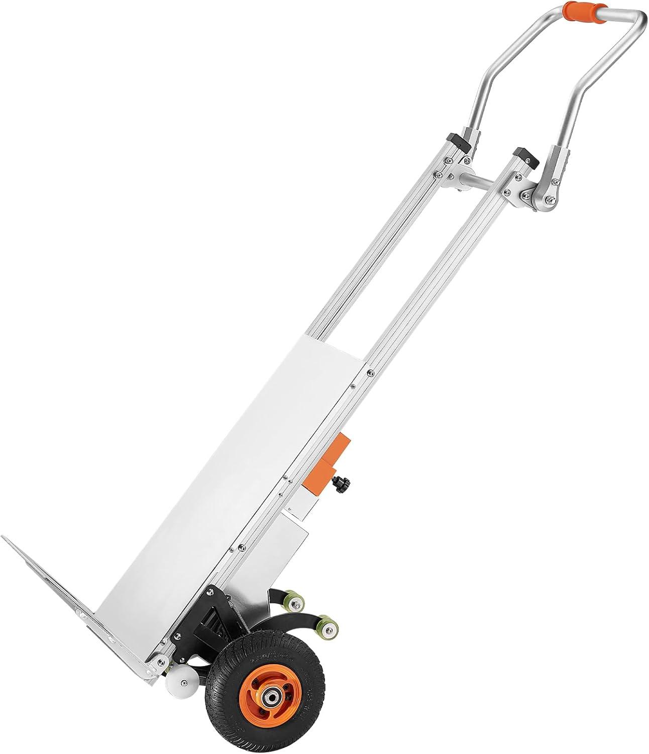 image:imageVEVOR Electric Stair Climbing Dolly 440lbs Capacity Electric Stair Climbing Hand Trucks with 1575in Rope amp Folding Handle Heavy Duty Stair Climber for Warehouse Logistics Moving FurnitureSilverFolding Handle