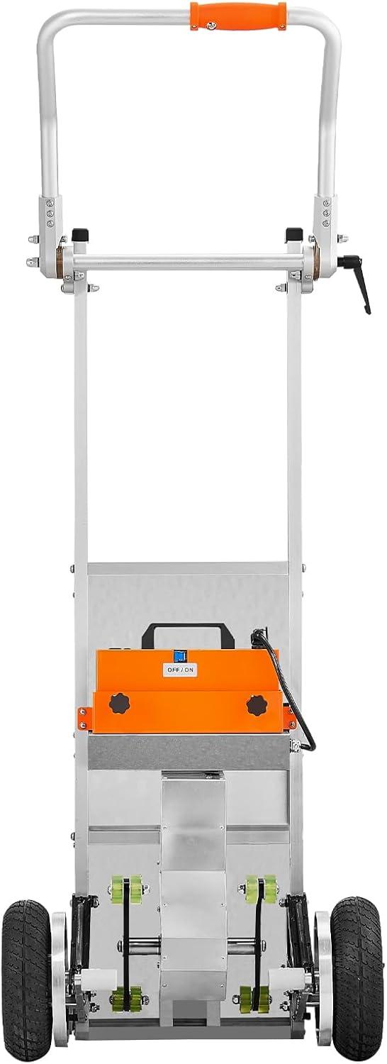 image:imageVEVOR Electric Stair Climbing Dolly 440lbs Capacity Electric Stair Climbing Hand Trucks with 1575in Rope amp Folding Handle Heavy Duty Stair Climber for Warehouse Logistics Moving FurnitureSilverFolding Handle