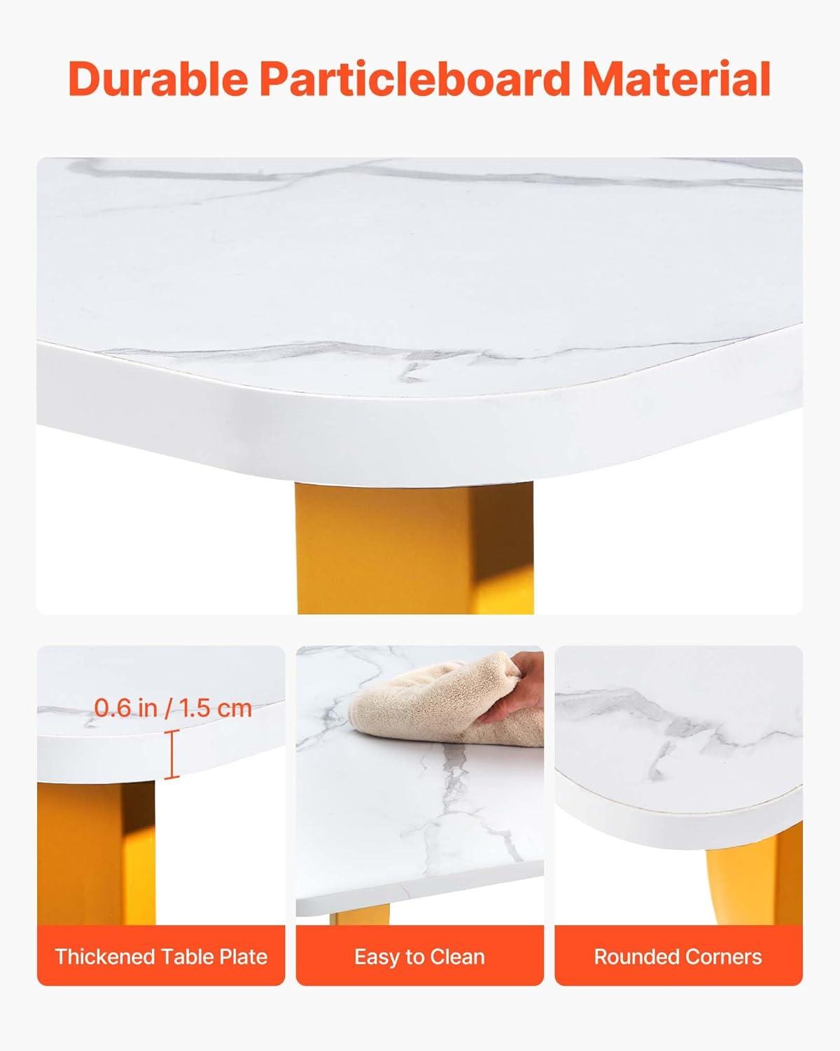 image:imageVEVOR Executive Desk 63 W x 315 D Large Office Desk Modern Computer Table Conference Meeting Room Table Business Furniture Enlarged Desktop for Home Office White and GoldWhitegold