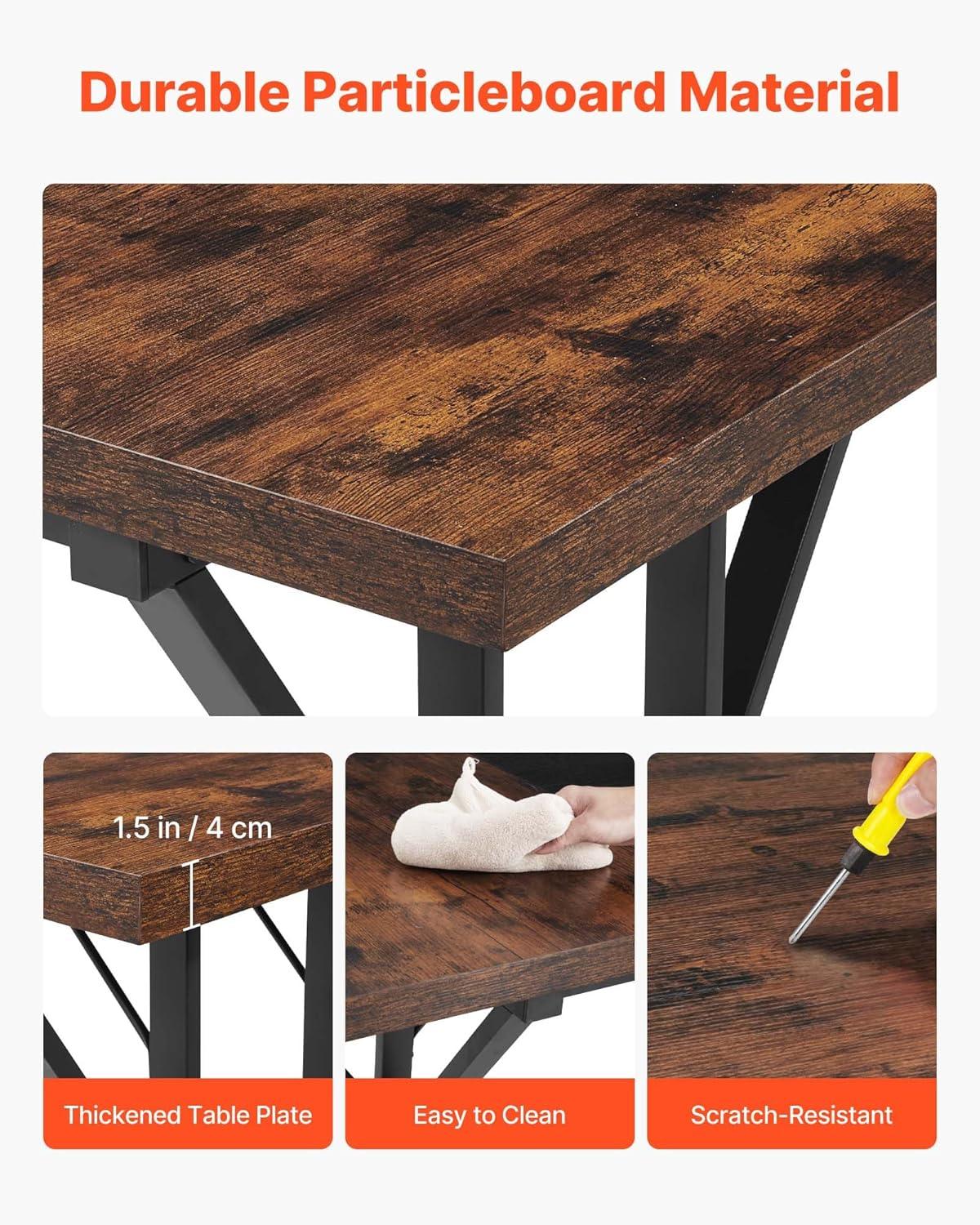image:imageVEVOR Executive Desk 709 x 315 inch Large Computer Desk PC Workstation for Home Office Modern Simple Wood Laptop Study Writing Table Metal Frame Business Furniture Rustic Brown and Black708 315