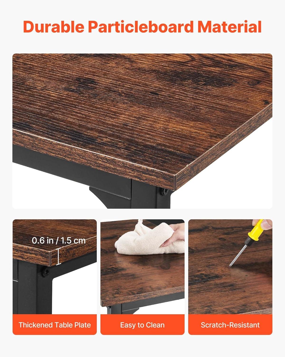 image:imageVEVOR Executive Desk 709 x 315 inch Large Computer Desk PC Workstation for Home Office Modern Simple Wood Laptop Study Writing Table Metal Frame Business Furniture Rustic Brown and Black63 236